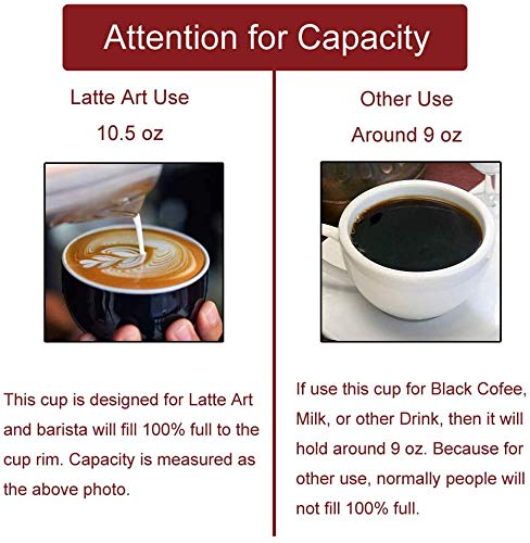Coffeezone Latte Art Cup and Saucer for Latte & Cappuccino, Great Cup Shape for Coffee Shop and Barista, Ceramic (Glossy Light Blue, 10.5 oz) - Image 2
